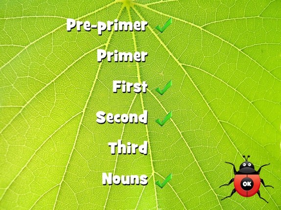 Ladybug Dolch Sight Words screenshot