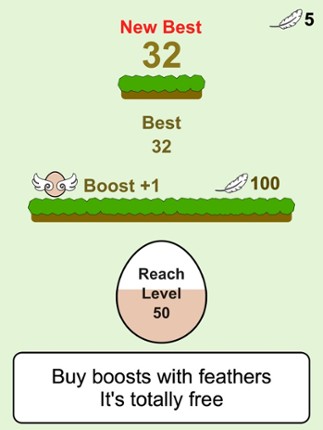 Mr Egg jumps up and down in an endless way to his home screenshot