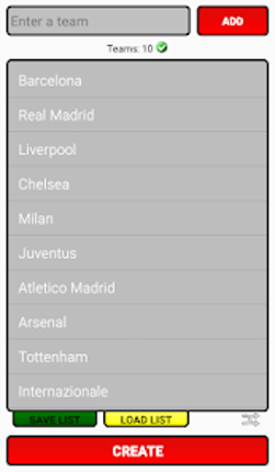 League Table Creator screenshot
