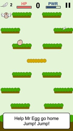 Mr Egg jumps up and down in an endless way to his home screenshot