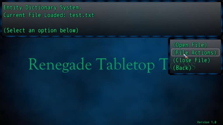 Renegade Tabletop Tools System screenshot