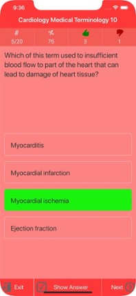 Cardiology Medical Terms Quiz Image