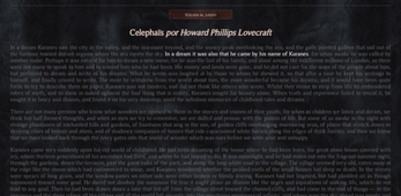Donde el cielo se une con el mar - Celephaïs de H.P.Lovecraft screenshot