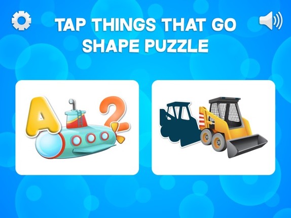 Tap Trucks and Things That Go Shape Puzzles Lite screenshot