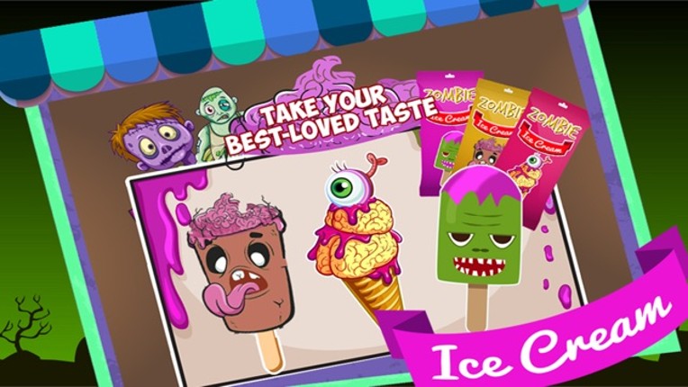 Zombie Ice Cream Factory Simulator - Learn how to make frozen snow cone,frosty icee popsicle and pops for zombies in this kitchen cooking game Image