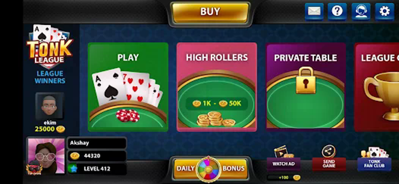 Tonk League Card Game screenshot