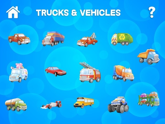 Tap Trucks and Things That Go Shape Puzzles Lite screenshot