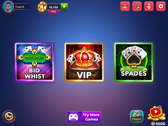 Bid Whist Spades Classic Games screenshot