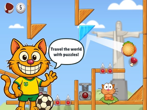 Hungry cat: puzzle for family Image