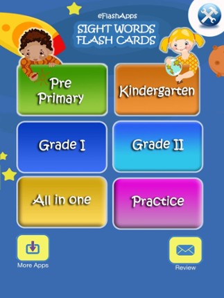 Sight Words - list of sightwords flash cards for kids in preschool to 2nd grade with practice questions screenshot