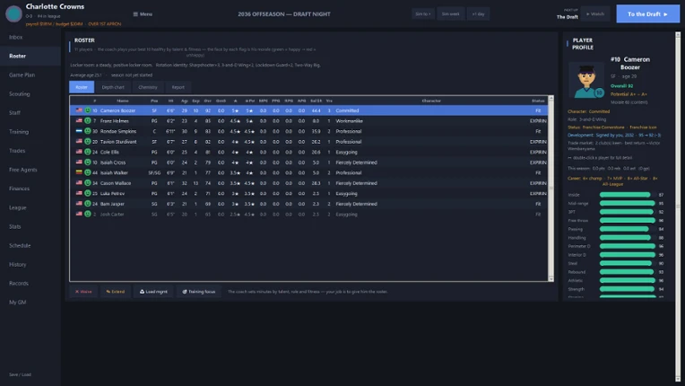 Hoops GM screenshot