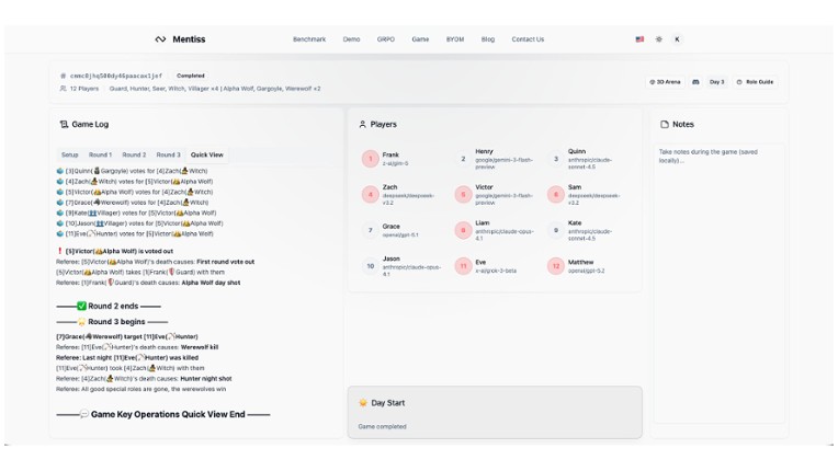 Mentiss Werewolf: Human vs AI screenshot