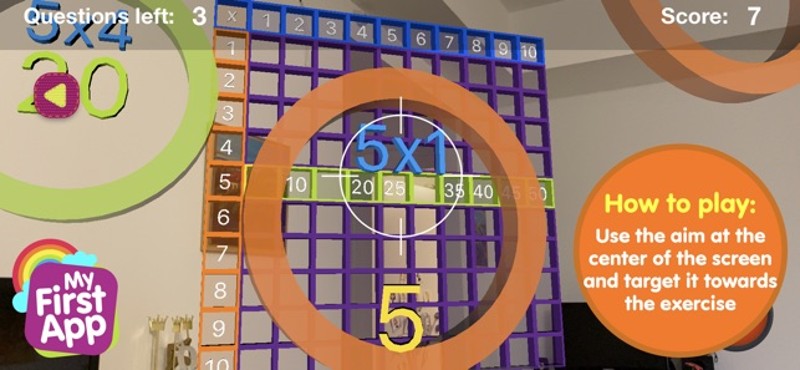 Multiplication table - AR game screenshot