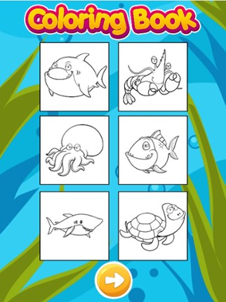 Sea Animal Coloring Book Draw Paint Games screenshot