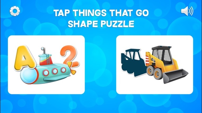 Tap Trucks and Things That Go Shape Puzzles Lite screenshot