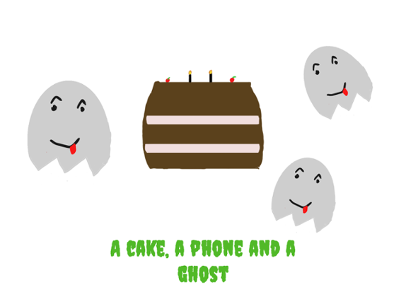 A cake, a phone and a ghost Image