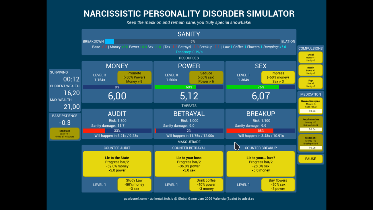 Games like Narcissistic Personality Disorder Simulator