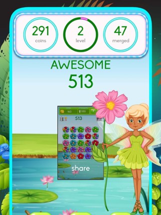 Flowerz Garden Merging - Link Color Match Puzzle screenshot