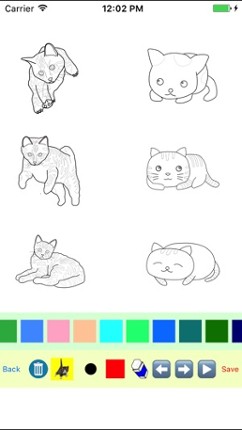 Kitten Cat Moves Coloring Book Image