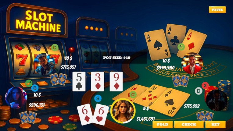 Poker Blackjack Slots machine - Casino Experience screenshot