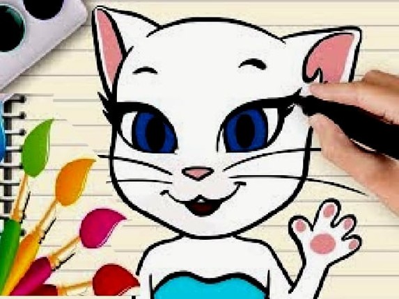 Talking Angela Coloring Book Image
