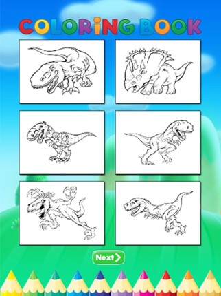 Dinosaur Art Coloring Book - Activities for Kids screenshot