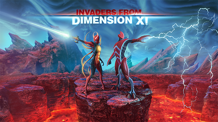 Invaders From Dimension X Game Cover