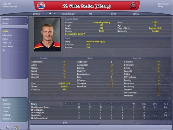 NHL Eastside Hockey Manager 2005 Image