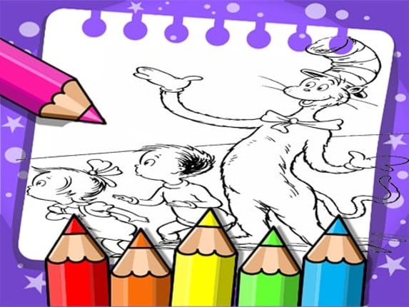 Cat In The Hat Coloring Book Image