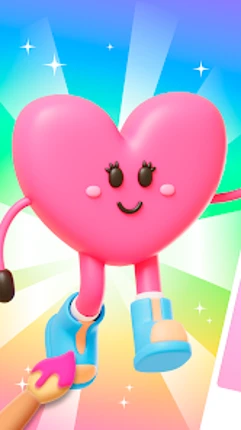 Cute Minis 3D Coloring Book Image