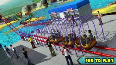 Theme Park Roller Coaster Ride Image