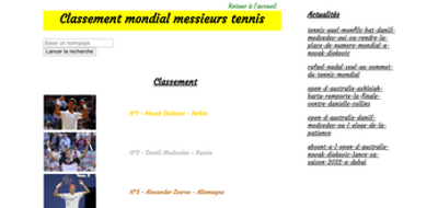 Classement tennis Image