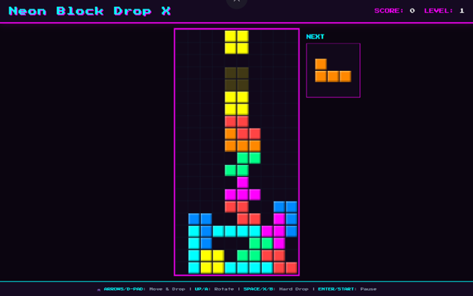 Neon Block Drop X Image