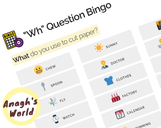 Wh Question Bingo Game Cover