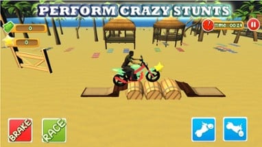 Blocky Super Moto Bike Rider Image