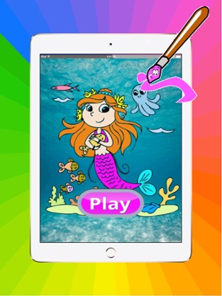 Games Princess Mermaid Coloring Book Art Pad:Easy painting for little kids screenshot