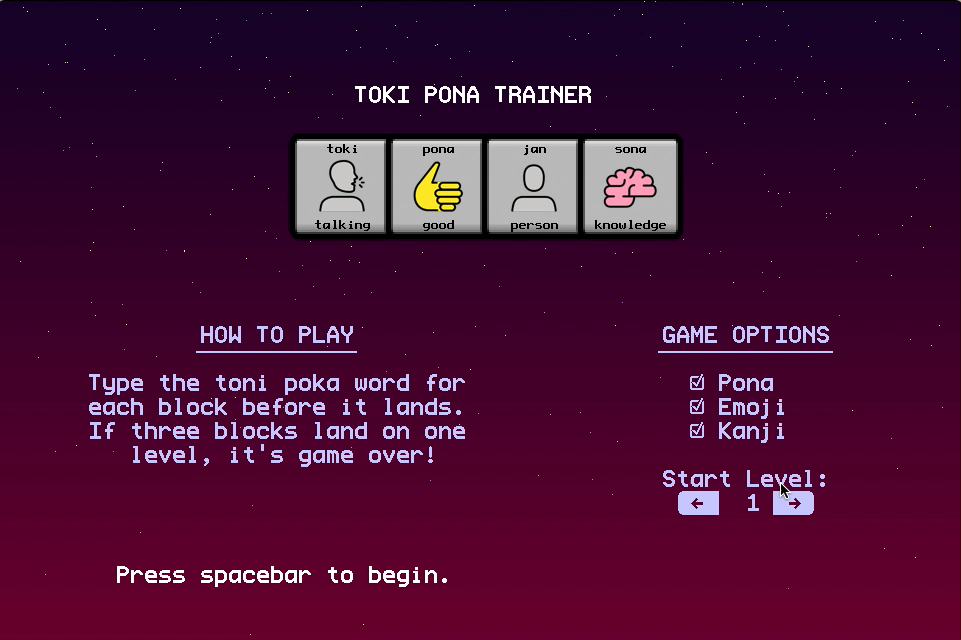 Games like Toki Pona Trainer