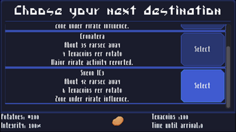 Cosmic Potato Trader Simulator screenshot