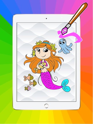 Games Princess Mermaid Coloring Book Art Pad:Easy painting for little kids Image