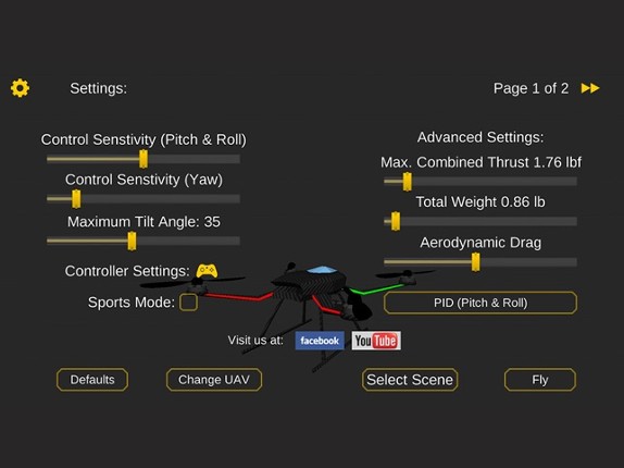 QuadcopterFx Simulator screenshot