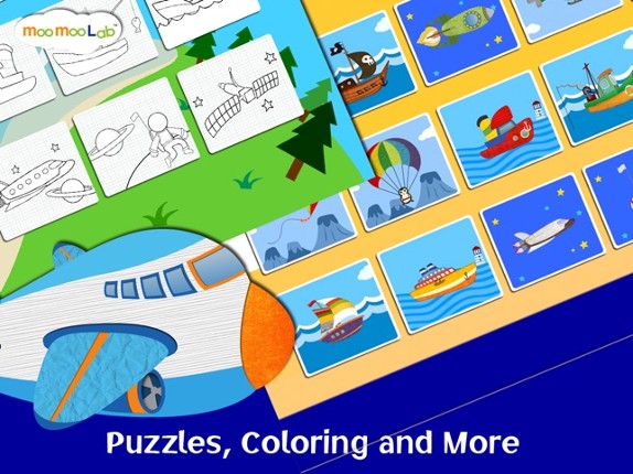 Rocket and Airplane : Puzzles, Games and Activities for Toddlers and Preschool Kids by Moo Moo Lab screenshot