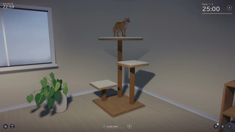 Cozy Cat Room: Focus Time with Your Cat screenshot