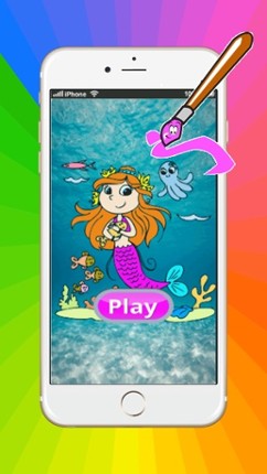 Games Princess Mermaid Coloring Book Art Pad:Easy painting for little kids screenshot