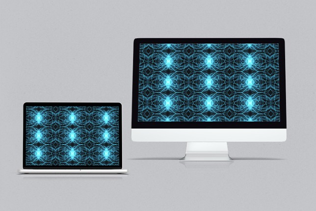 Blue Abstract Fractal 4K Wallpaper ~ Liquid Light Series #1 Image