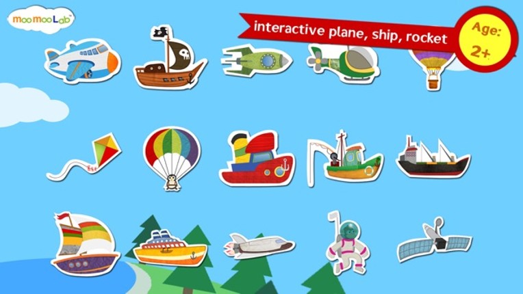Rocket and Airplane : Puzzles, Games and Activities for Toddlers and Preschool Kids by Moo Moo Lab screenshot
