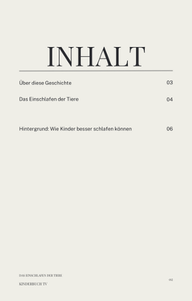 Kinderbuch: Das Einschlafen der Tiere Image