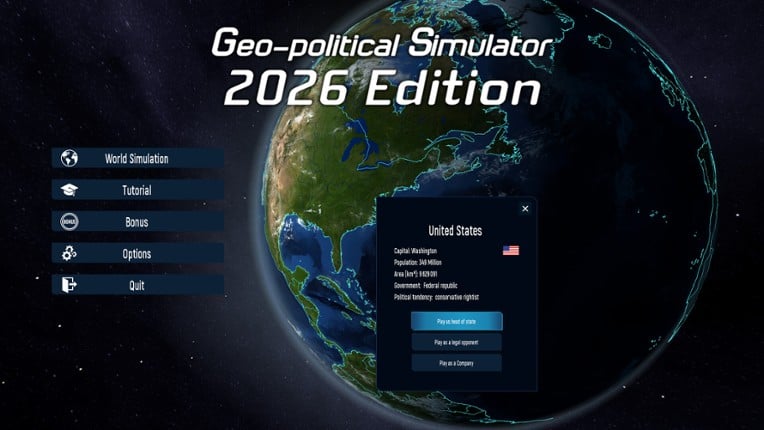 Geo-Political Simulator 2026 Edition screenshot