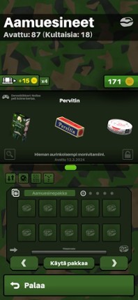 INTTI - TJ, Pelit, Ruokalistat screenshot