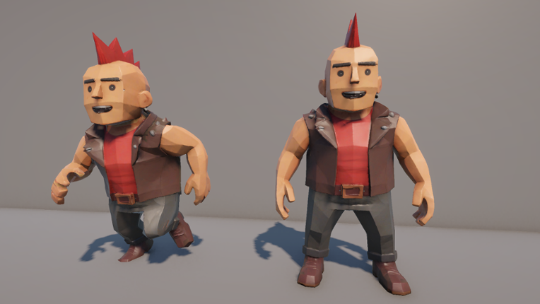 Low-Poly Punk Rocker – Rigged + Walk Animation (FBX + GLB) Image