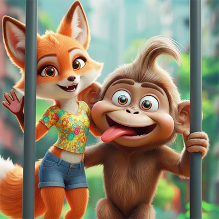 Cheeky Naughty Monkey Chaos 3D Image